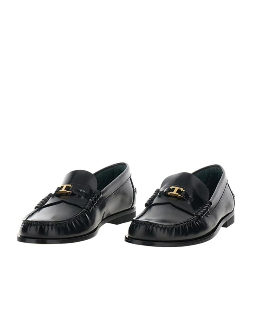 Tod's Black Gathered Toe Loafers