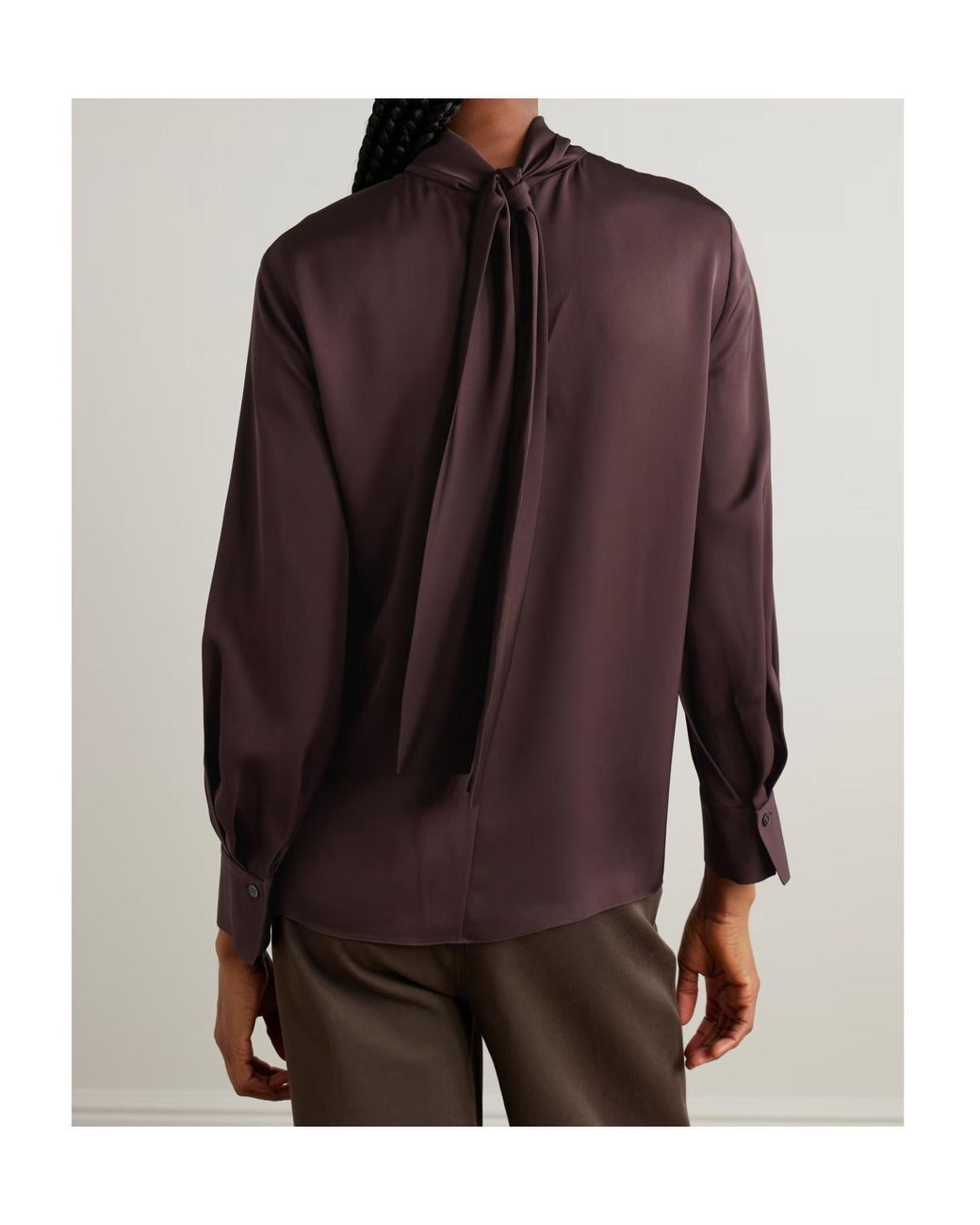 Theory Purple Blouson-Sleeve Silk Blouse