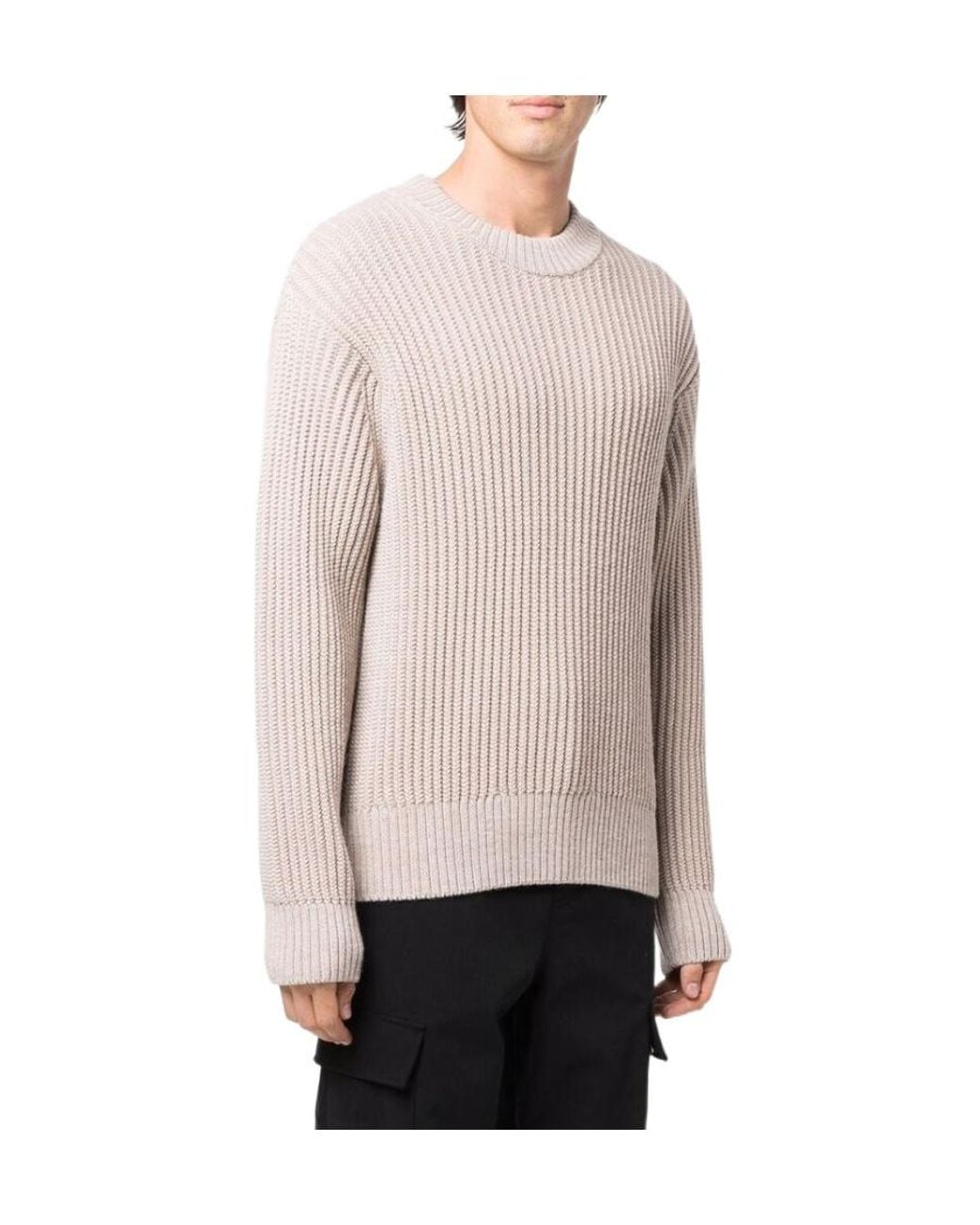 AMI Multicolor Ribbed-Knit Crew-Neck Jumper for men