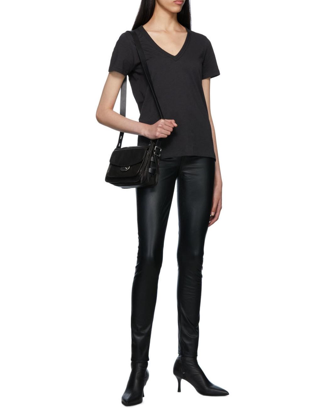 Rag & Bone Black Logo V-Neck T-Shirt