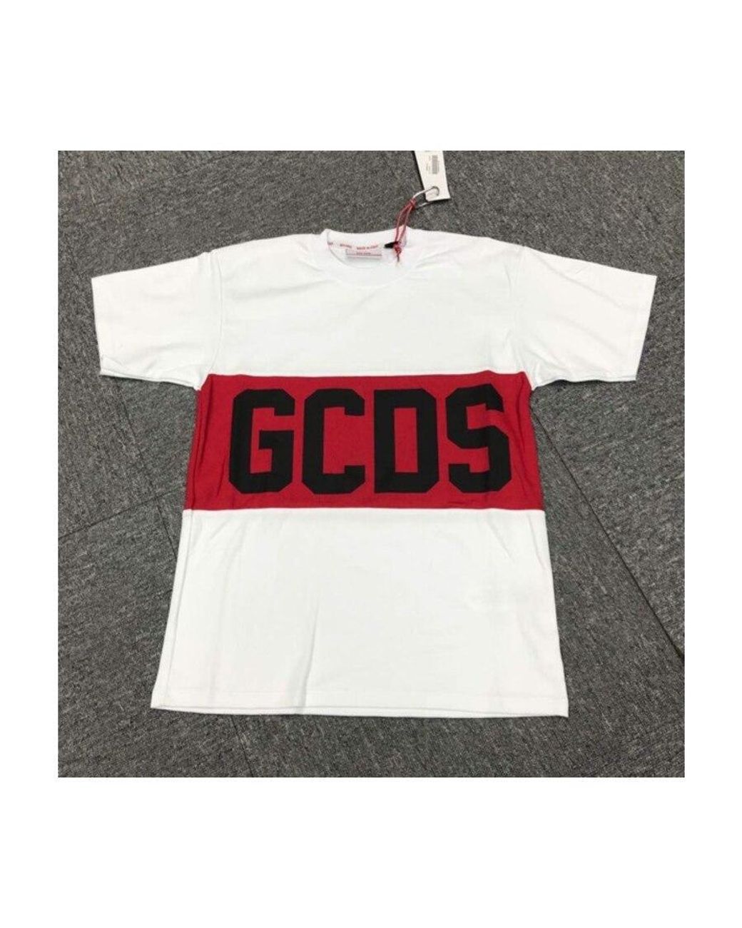 Gcds Red Logo Printed T-Shirt for men
