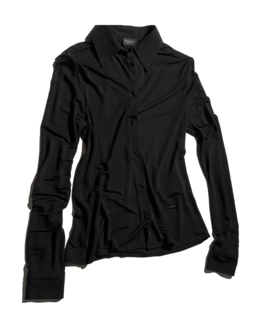 Gucci Black Lightweight Viscose Crêpe Jersey Shirt