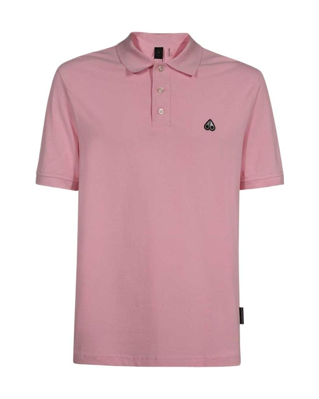 Moose Knuckles Pink Logo Polo Shirt for men