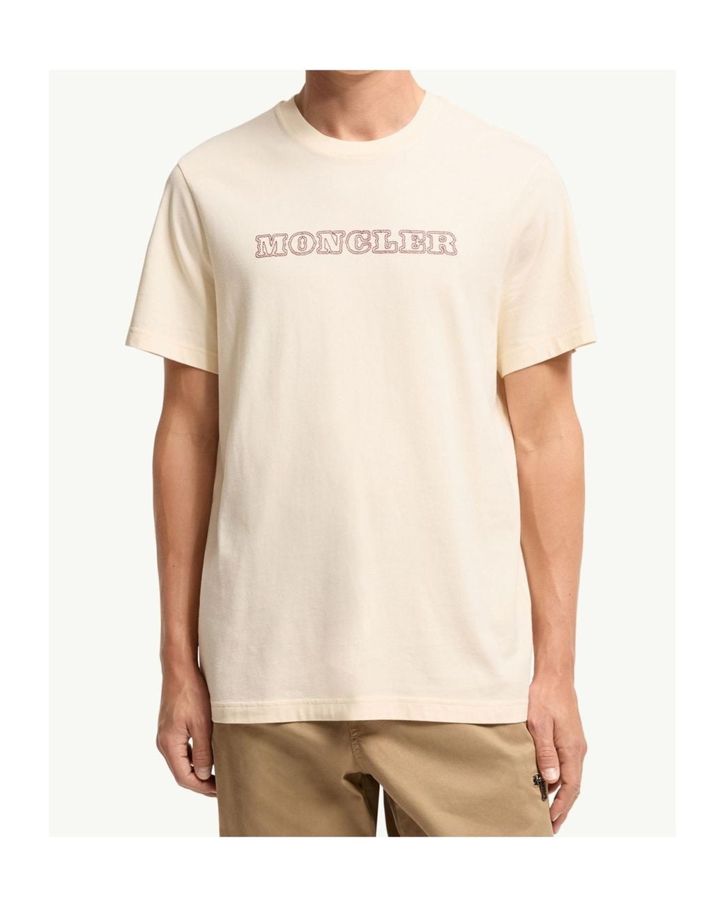 Moncler Natural Logo Print T-Shirt for men