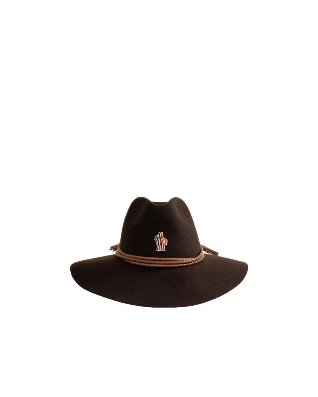 Moncler Brown Wide-Brim Logo Hat for men