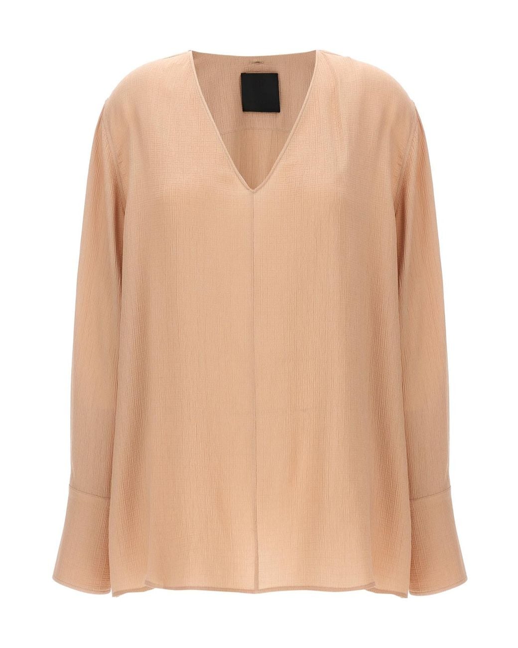 Givenchy Natural Pussy Bow Long-Sleeved Blouse