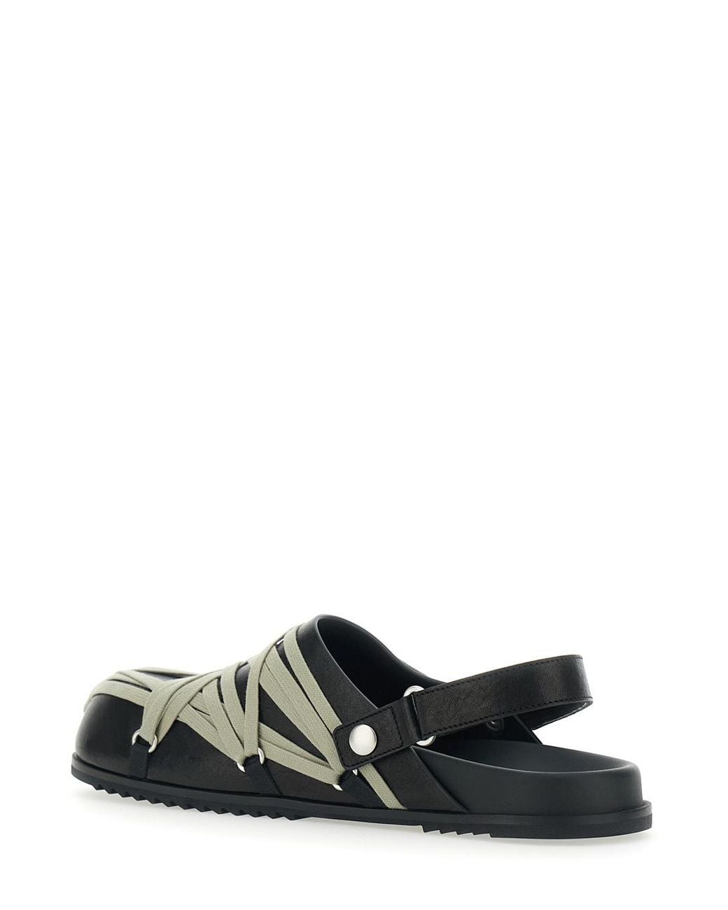 Rick Owens Black Granola Lace-Up Mules for men