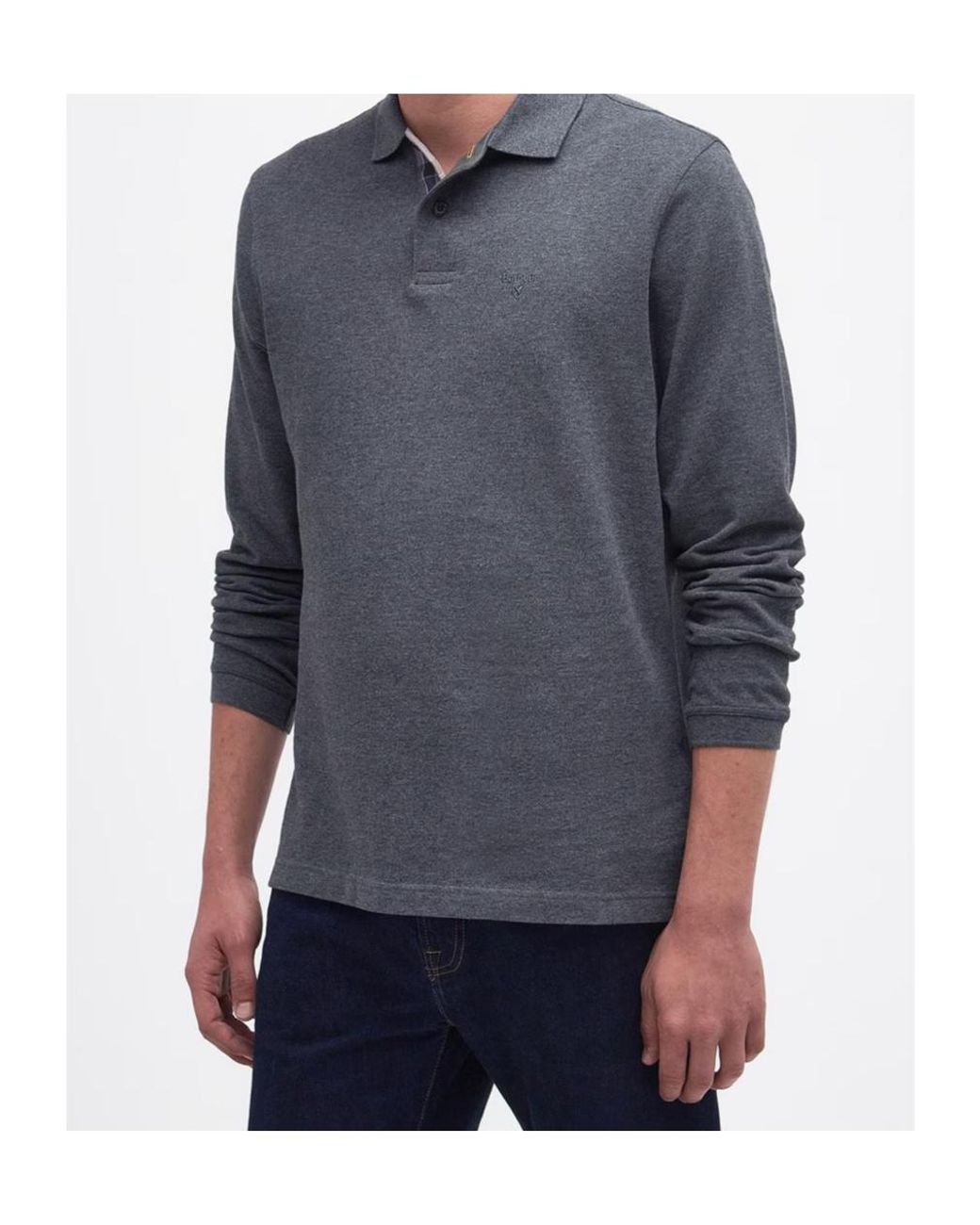 Barbour Blue Long Sleeve Polo Shirt for men