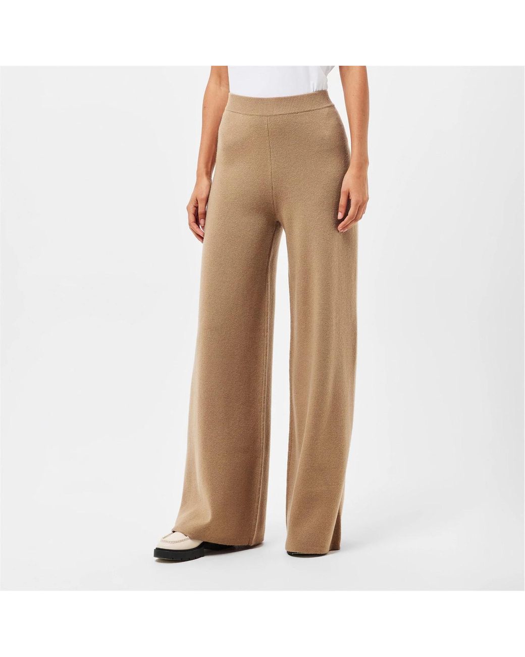 Max Mara Natural High Waisted Wide Leg Casual Pants