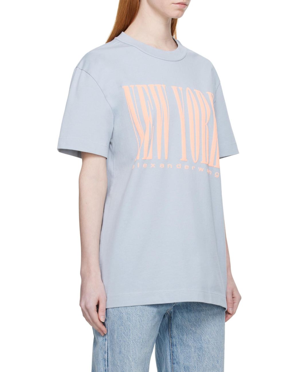 Alexander Wang Gray Graphic Printed Crewneck T-Shirt