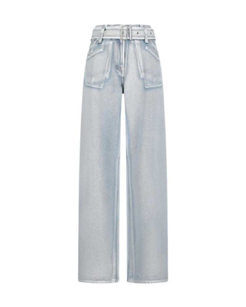 Acne Blue Belted Tapered Leg Jeans