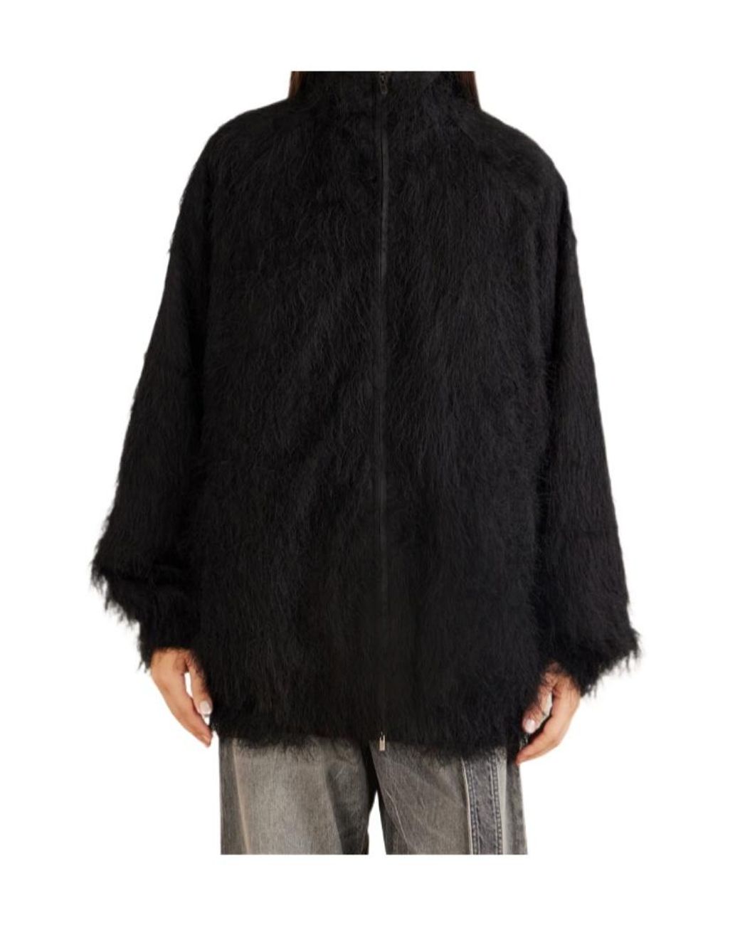 Frankie Shop Black Baxter Fringed Shell Jacket