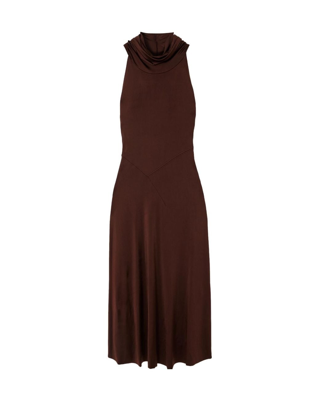 Victoria Beckham Brown Hooded Stretch-Jersey Midi Dress