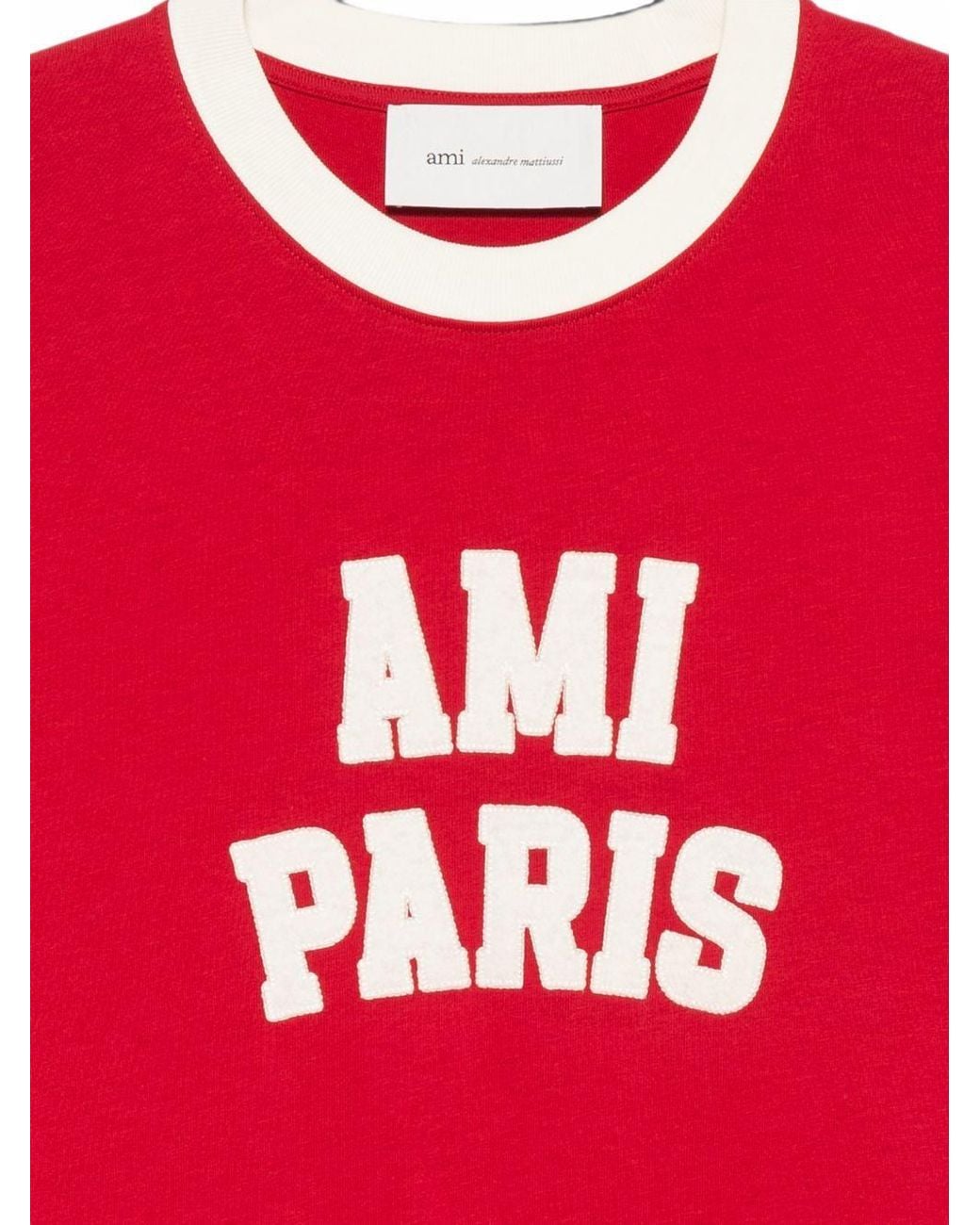 AMI Red Crew Neck Short-Sleeved T-Shirt