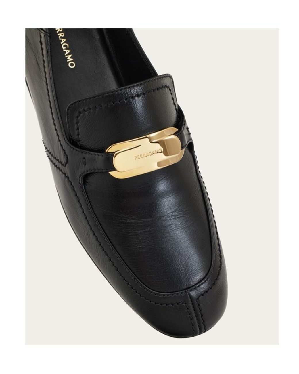 Ferragamo Blue Elaine Leather Loafers