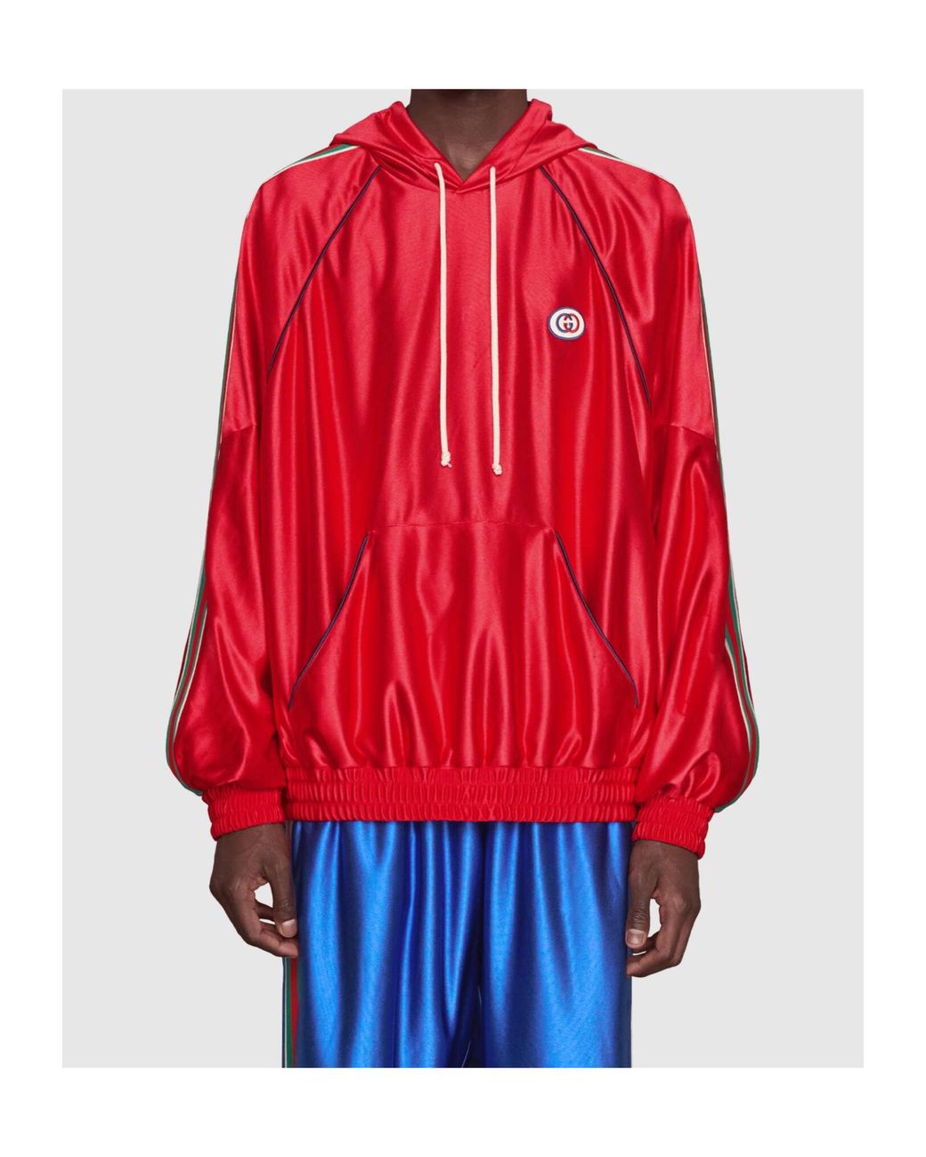 Gucci Red Web G Patch Hoodie for men