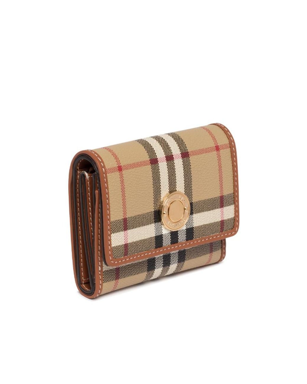 Burberry Natural Check Printed Folded Wallet