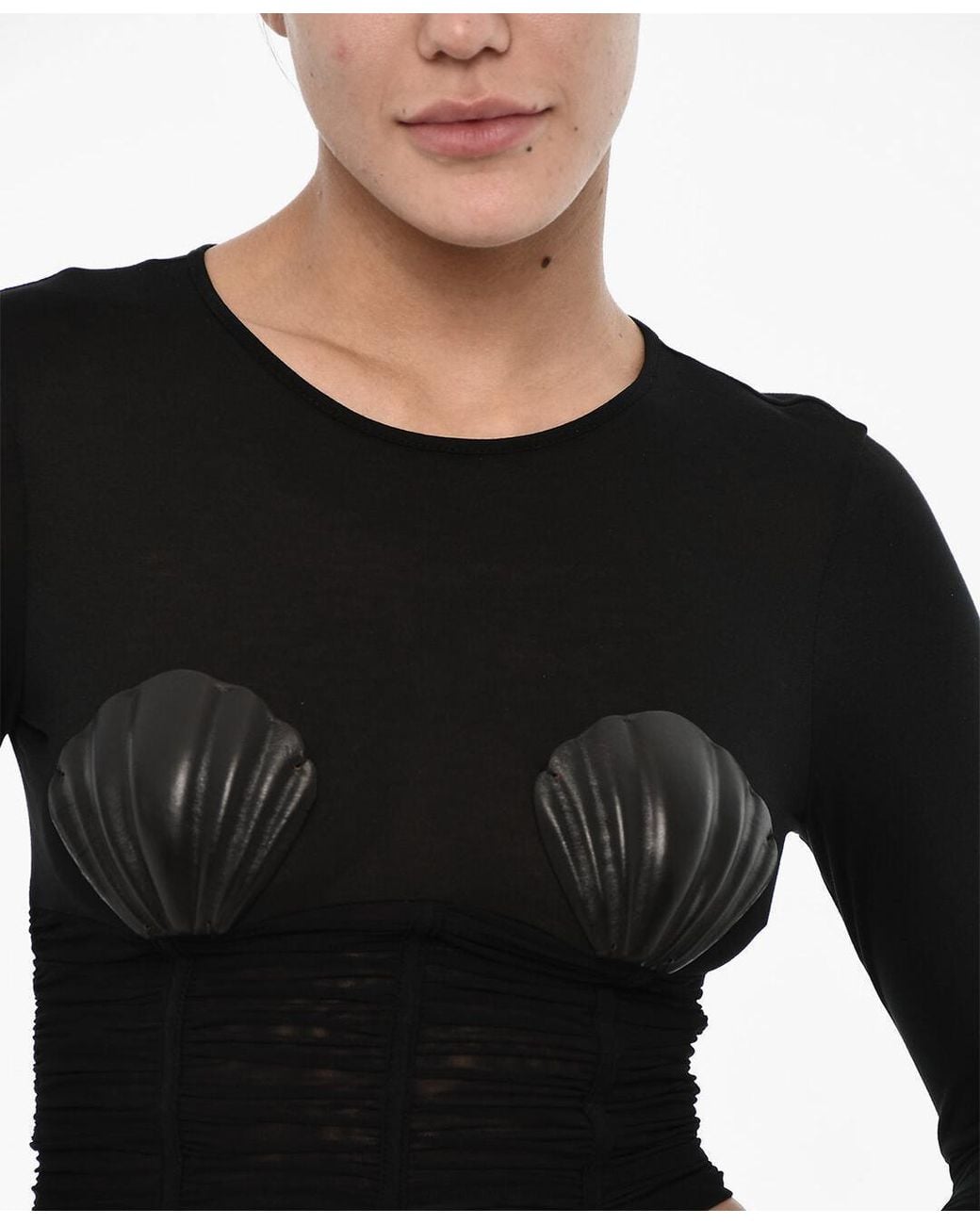 DSquared² Black Shell-Embellished Long-Sleeve T-Shirt