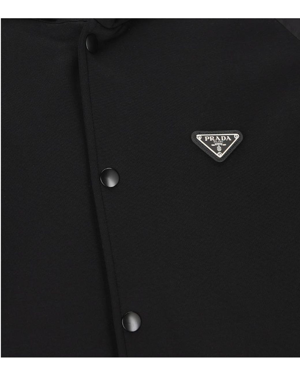 Prada Black Logo Plaque Drawstring Jacket for men