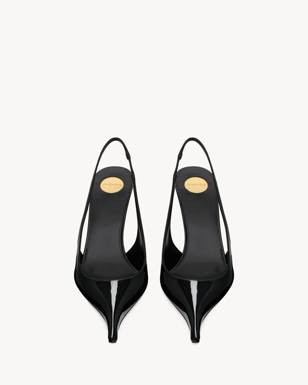 Saint Laurent Black Pointed High-Heeled Sandals