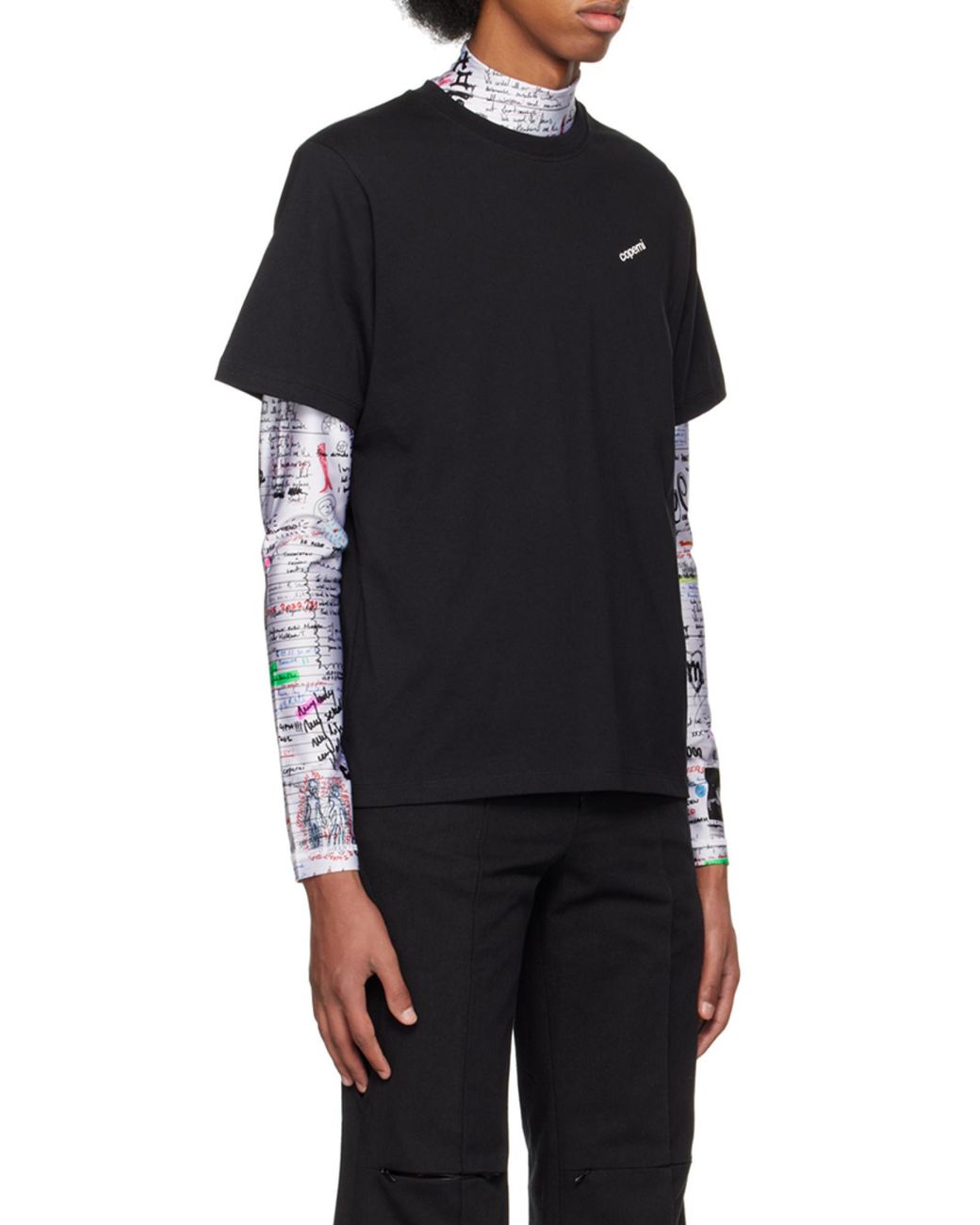 Coperni Black Logo Crew Neck T-Shirt for men