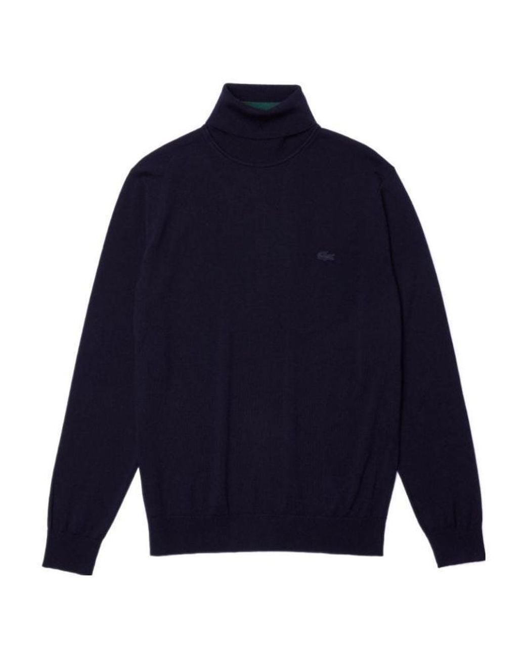 Lacoste Blue Logo Embroidered Turtleneck Jumper for men
