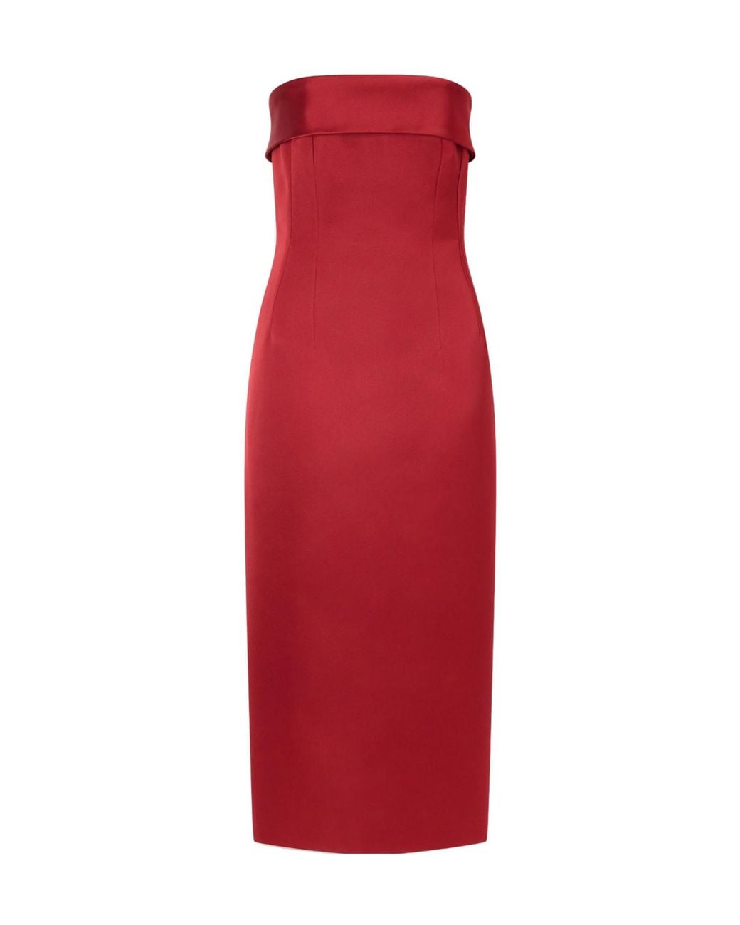 Emilia Wickstead Red Strapless Darted Duchess-Satin Midi Dress