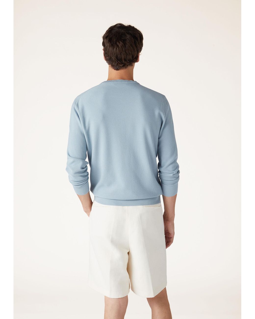 Loro Piana Blue Round Neck Sweater for men