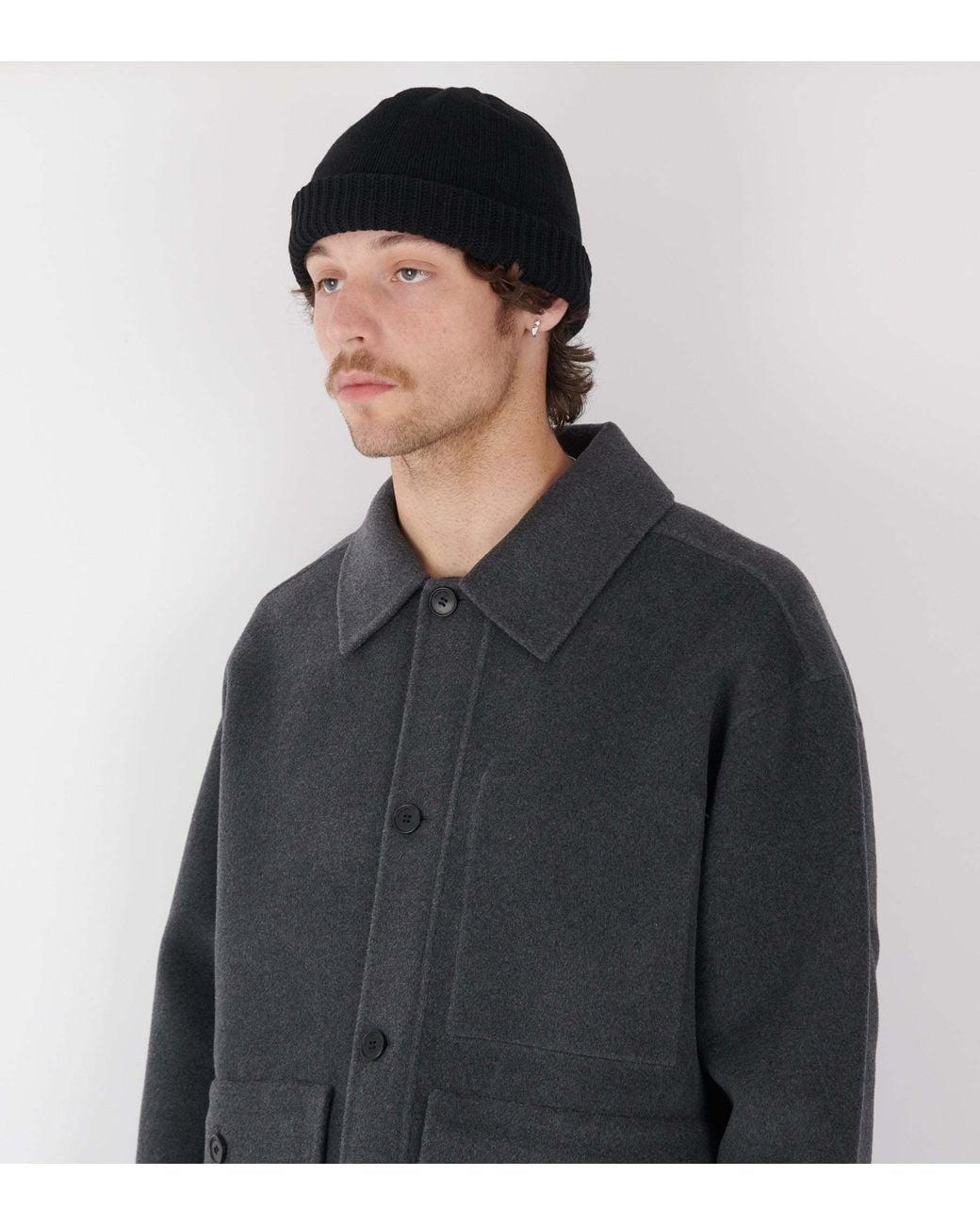 Nanamica Black Windproof Knitted Hat for men