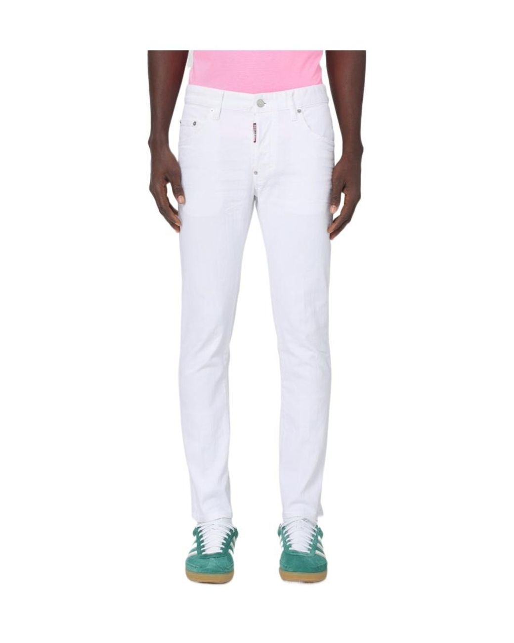 DSquared² White Skater Logo Patch Skinny Jeans for men