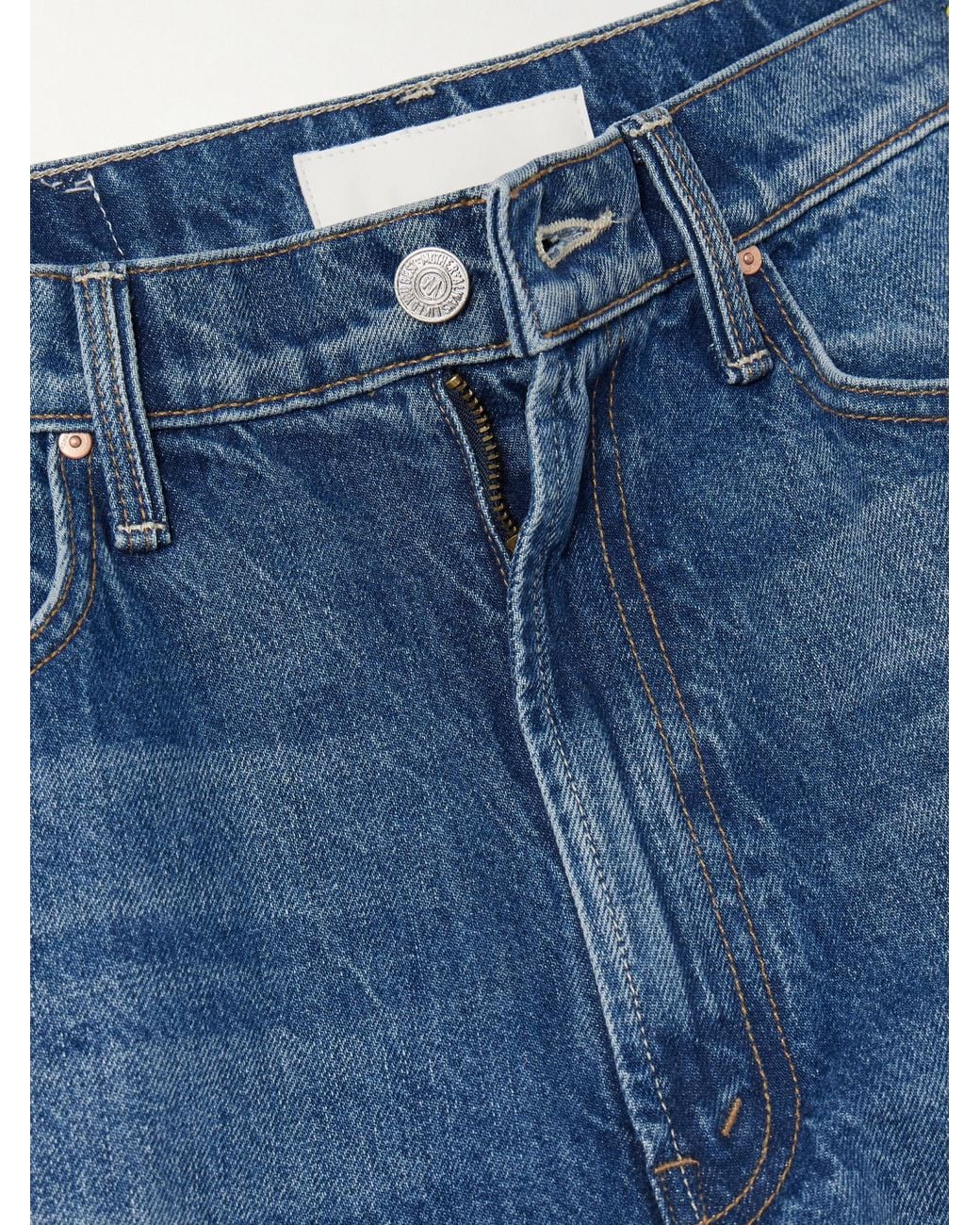 Mother Blue High-Rise Wide-Leg Jeans