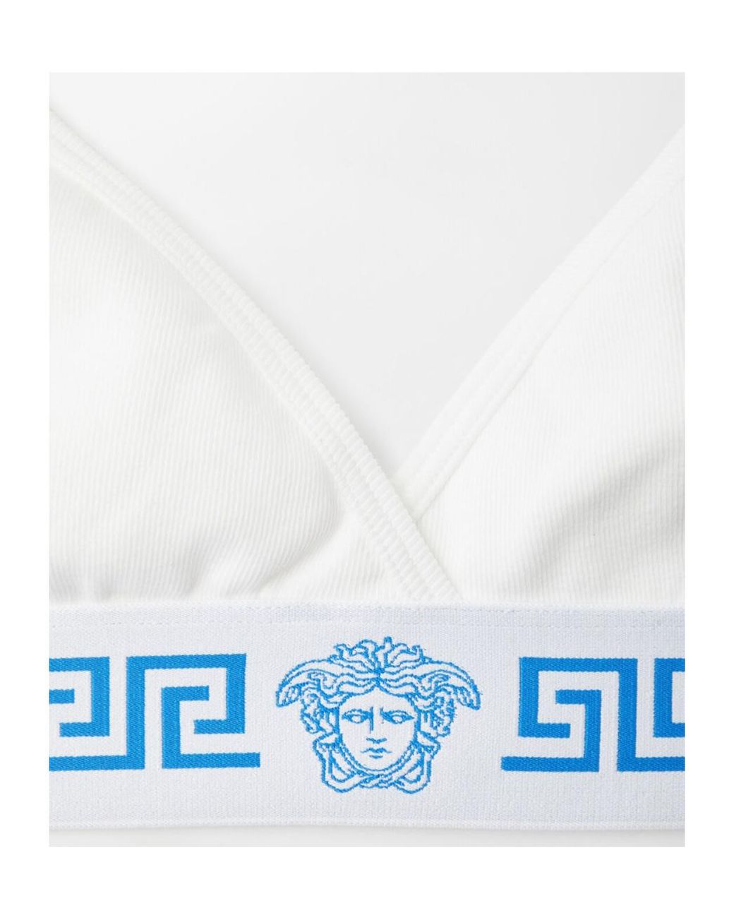 Versace White Ribbed Jersey Bralette