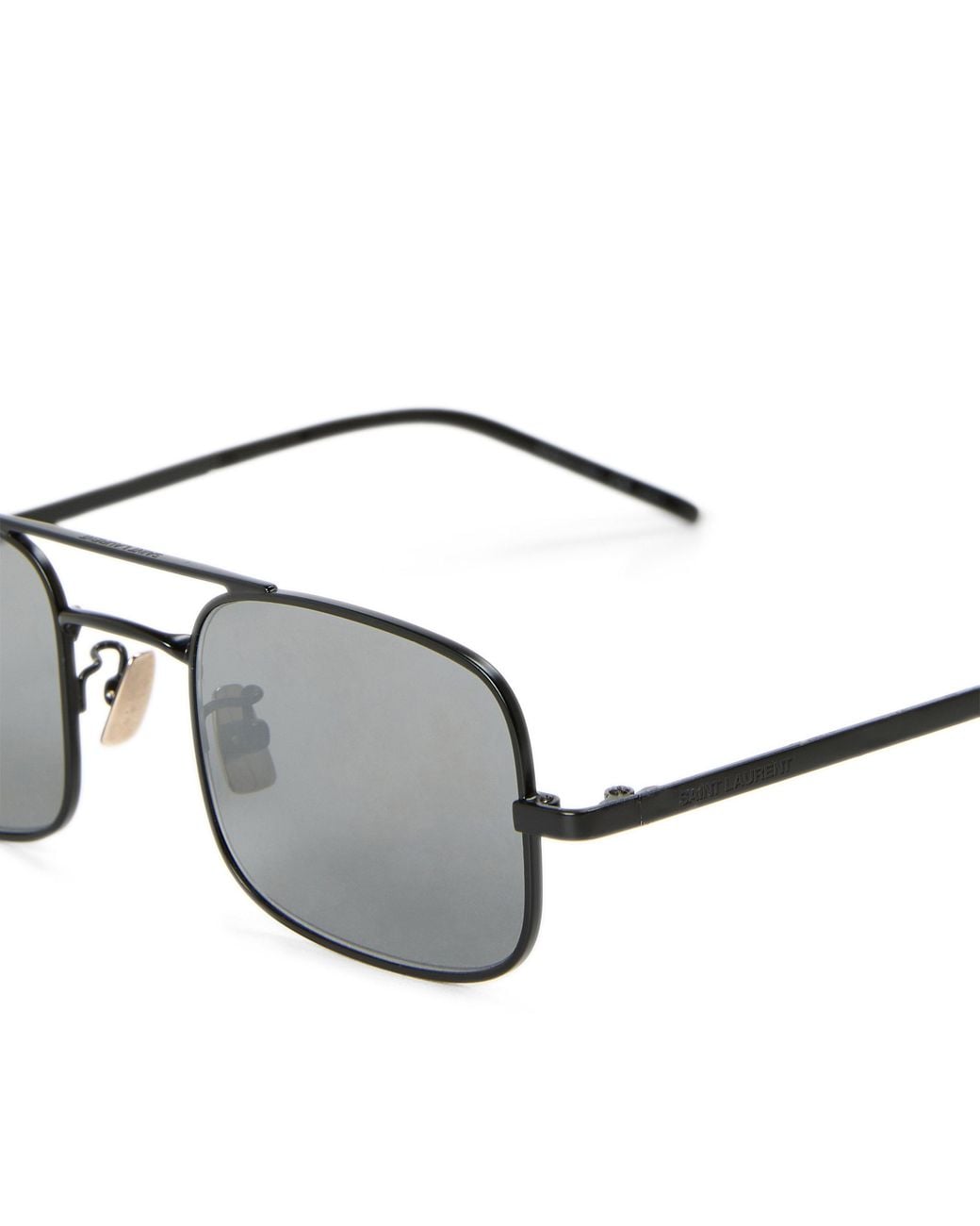 Saint Laurent Metallic Metal Double-Frame Rectangular Sunglasses for men