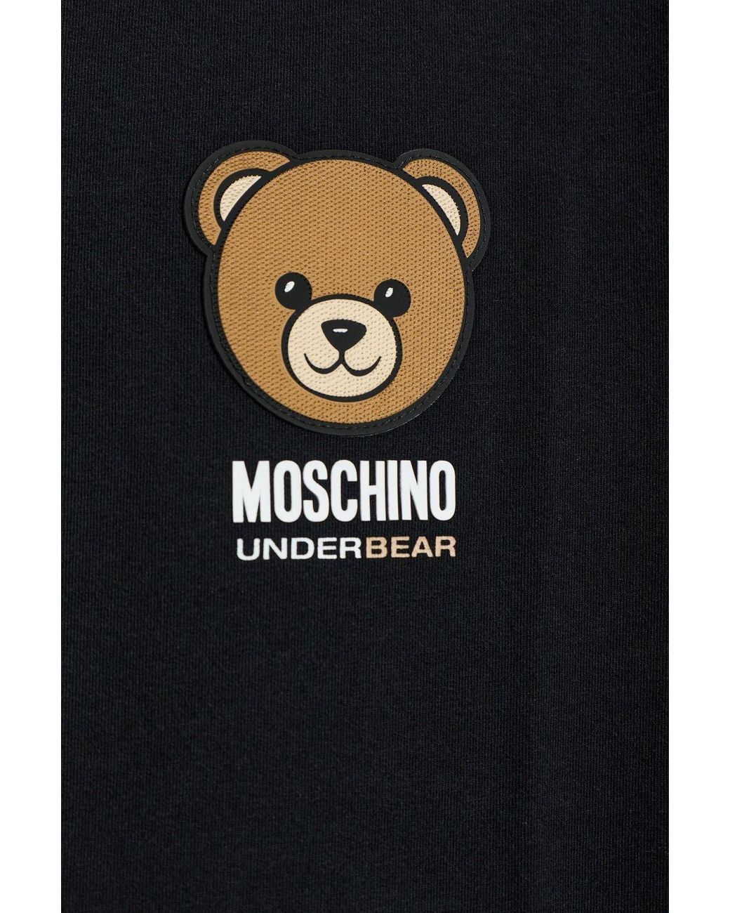 Moschino Black Bear-Printed Short Sleeved T-Shirt for men