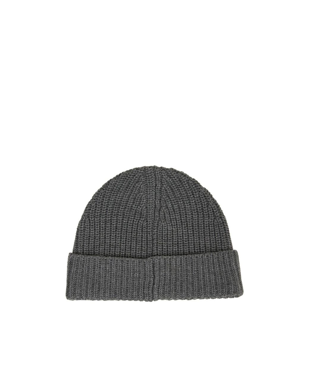 Boss Gray Ribbed Logo-Patch Beanie Hat Set for men