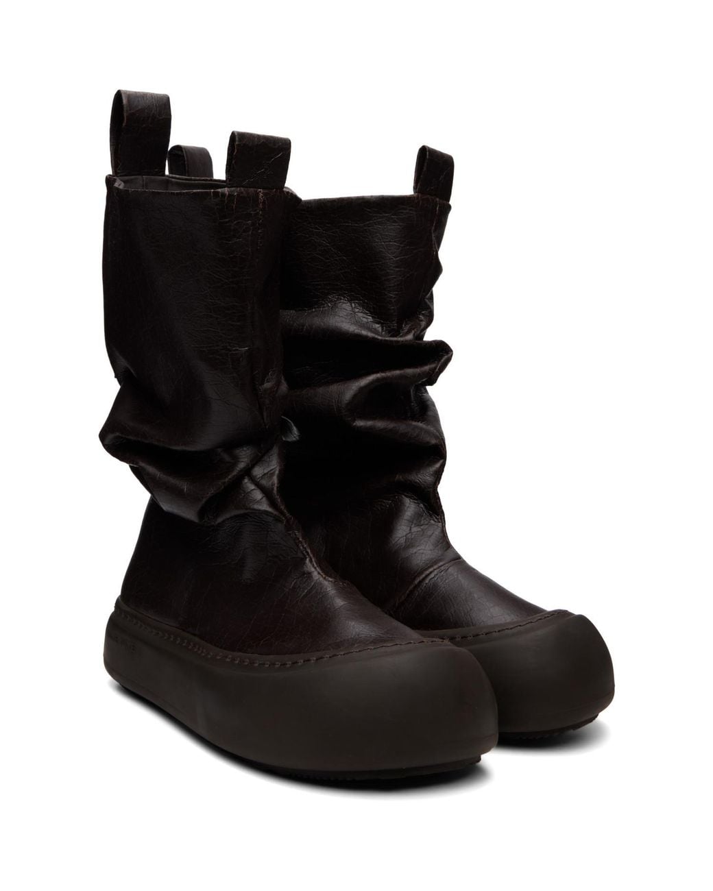 Yume Yume Black Ruched Mid-Calf Chelsea Boots for men