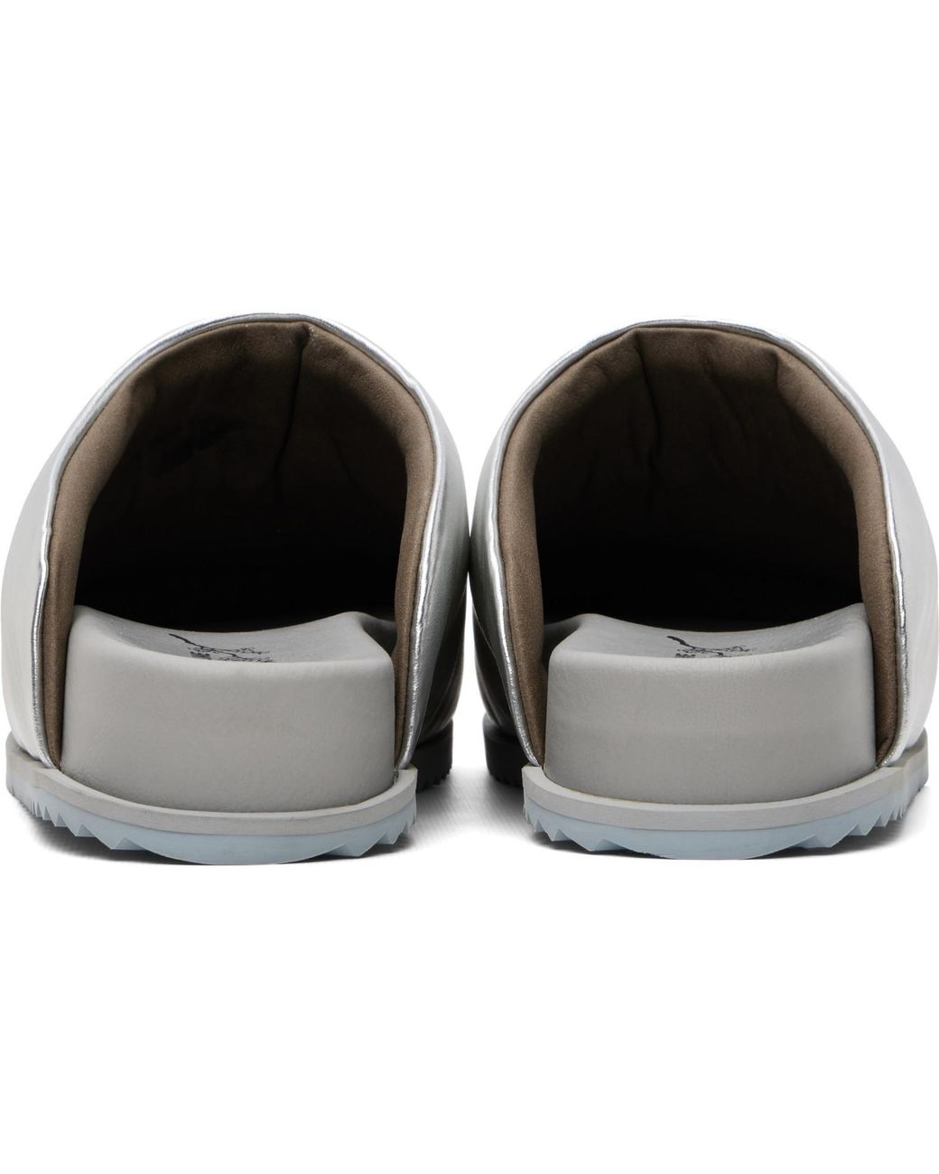 Yume Yume White Metallic Open-Back Slippers for men