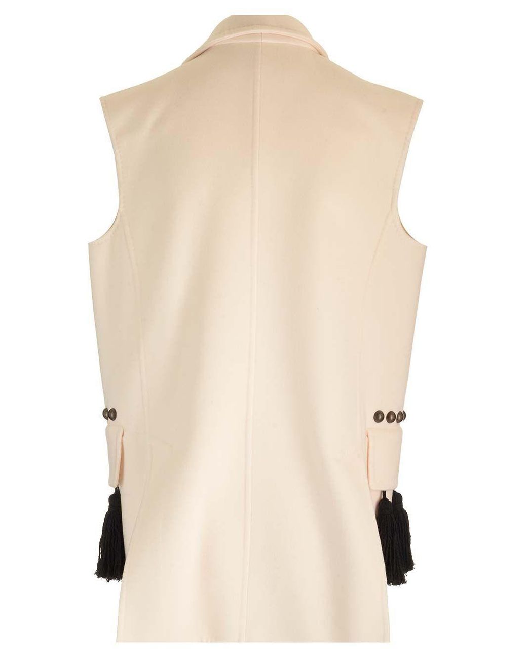 Max Mara White Tassle Detailed V-Neck Gilet