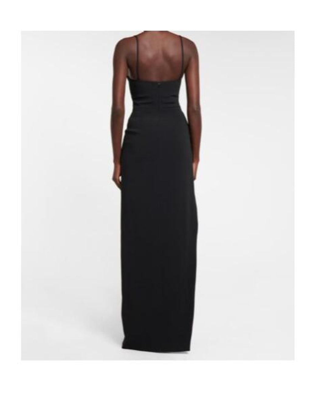 David Koma Black Mesh-Paneled Gown