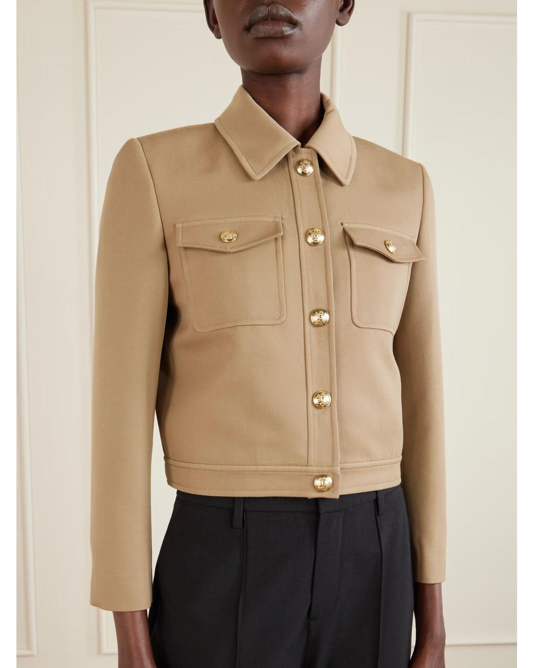 Nili Lotan Natural Edna Wool Gabardine Jacket