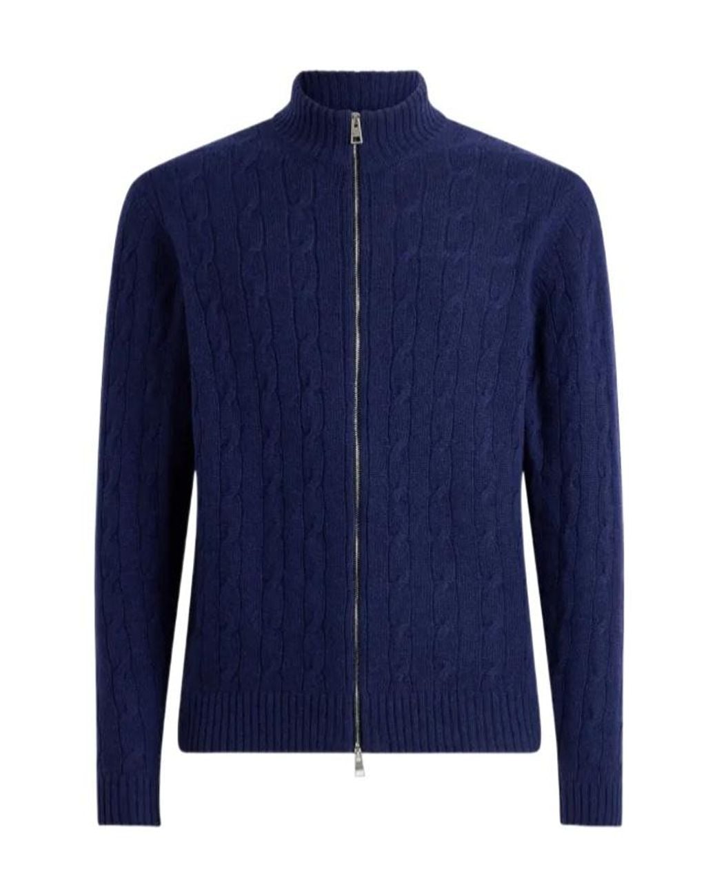 Etro Blue Plain-Coloured Cashmere Cardigan for men