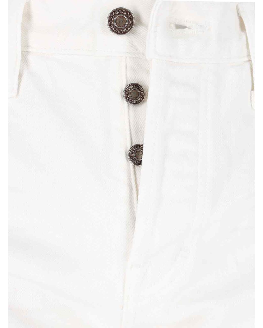 Tom Ford White Logo Patch Ripped-Detailed Jeans for men