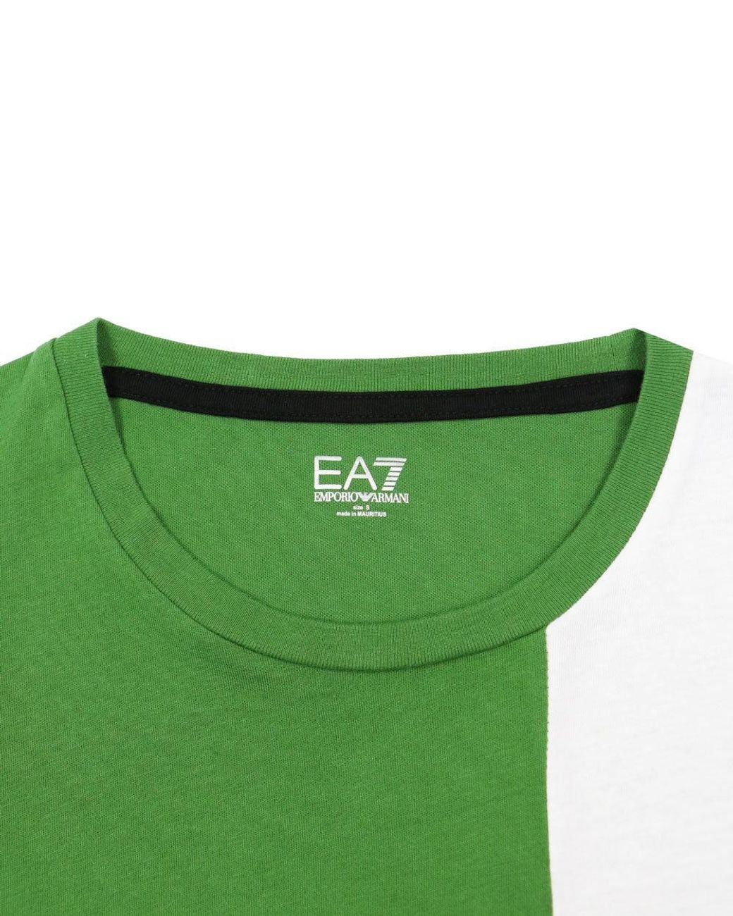 EA7 Green Logo Printed T-Shirt With Round Neck for men