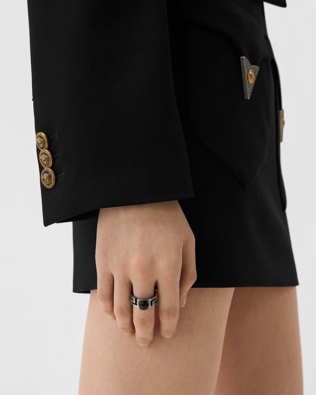 Versace Multicolor Greca Stone Ring