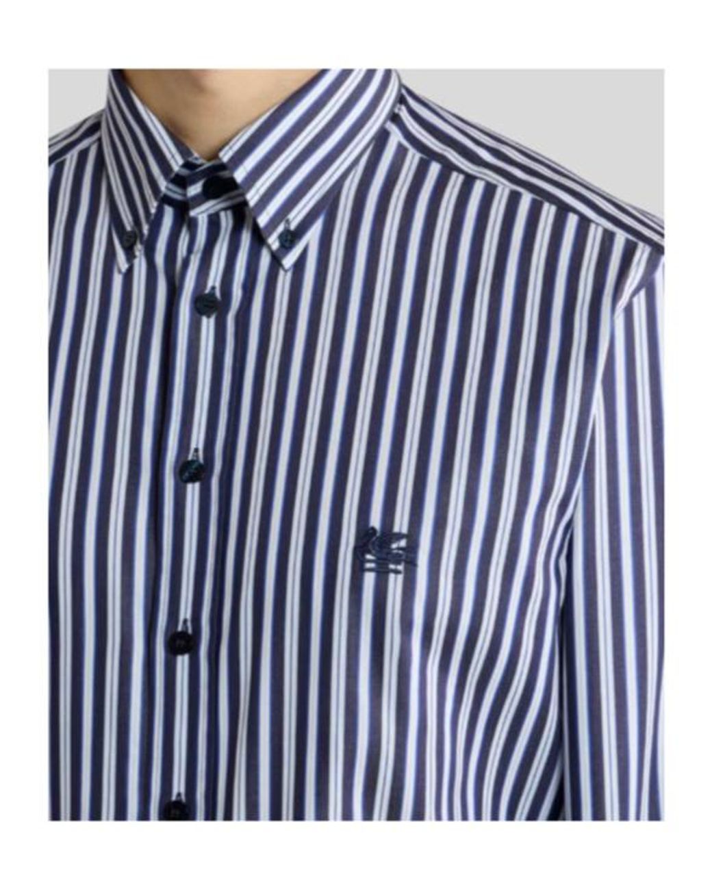 Etro Blue Striped Button-Down Shirt for men