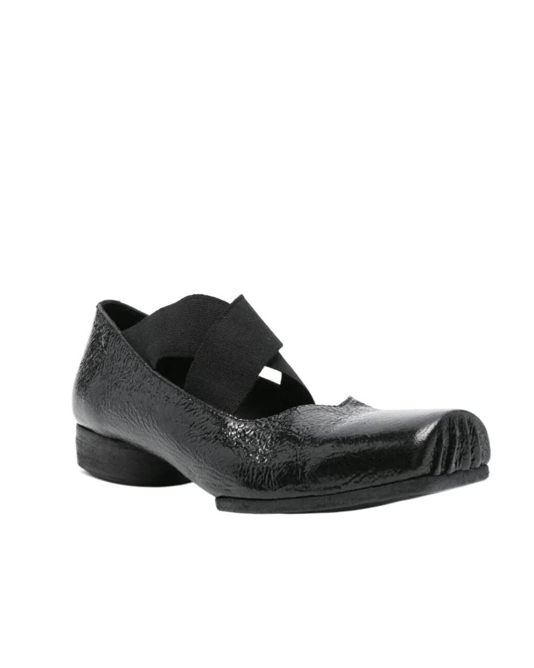 Uma Wang Black Elastic Strap Flats