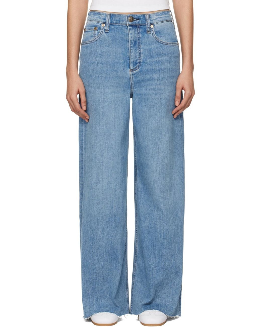 Rag & Bone Blue Logo-Patch Jeans