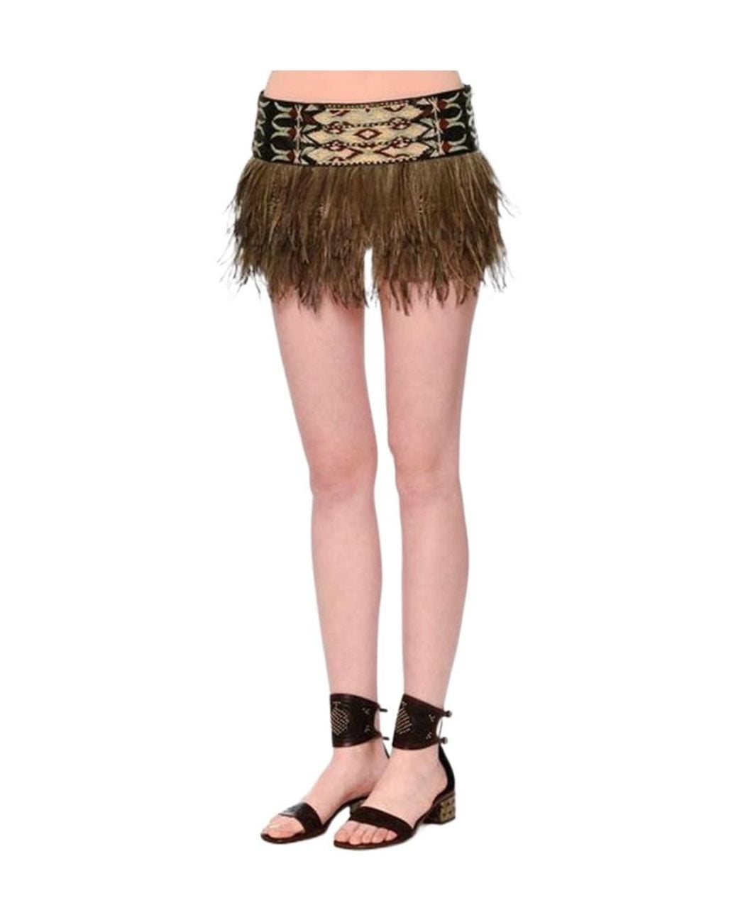 Valentino Multicolor Feather Skirt