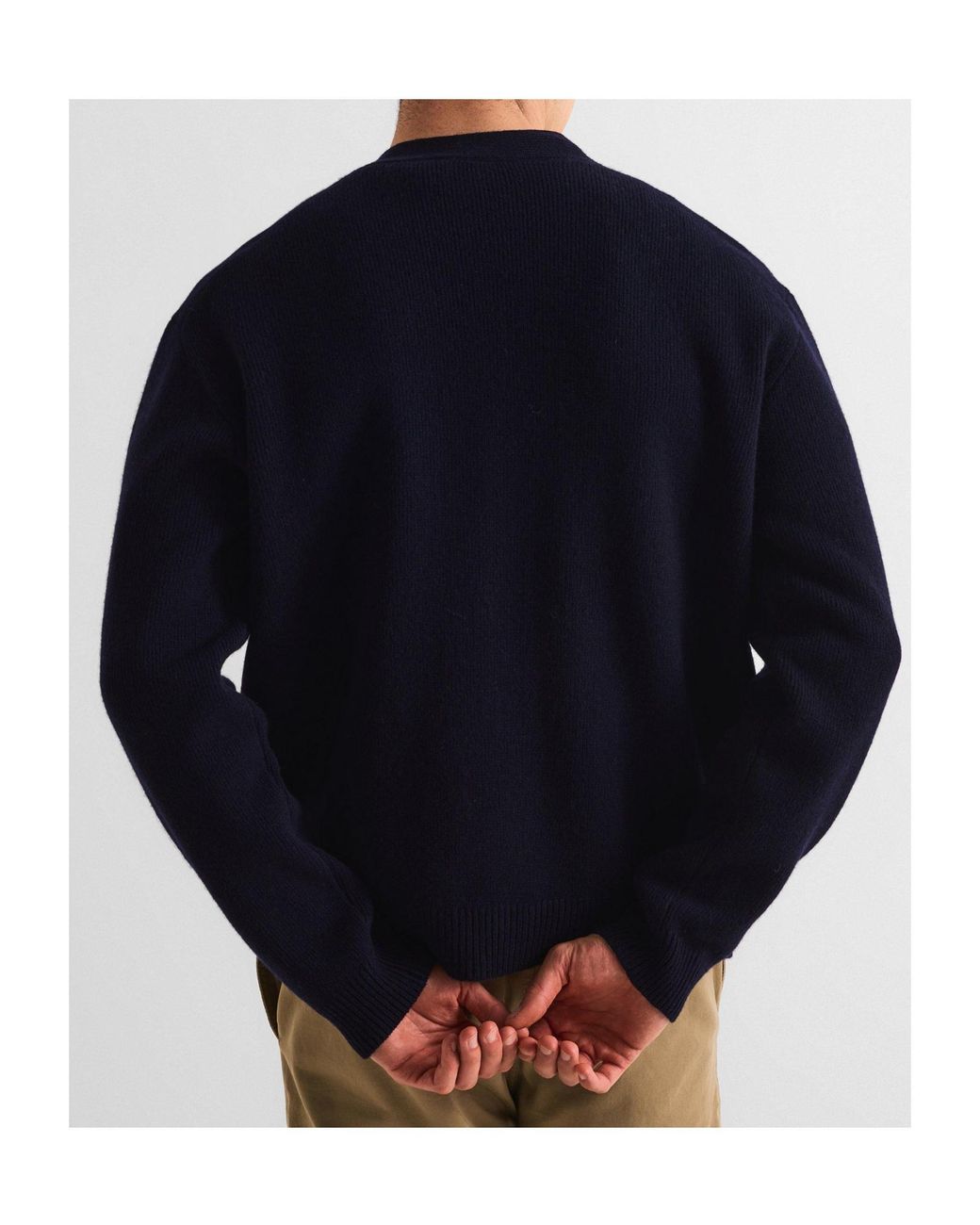 Maison Kitsuné Blue Vneck Knit Cardigan for men