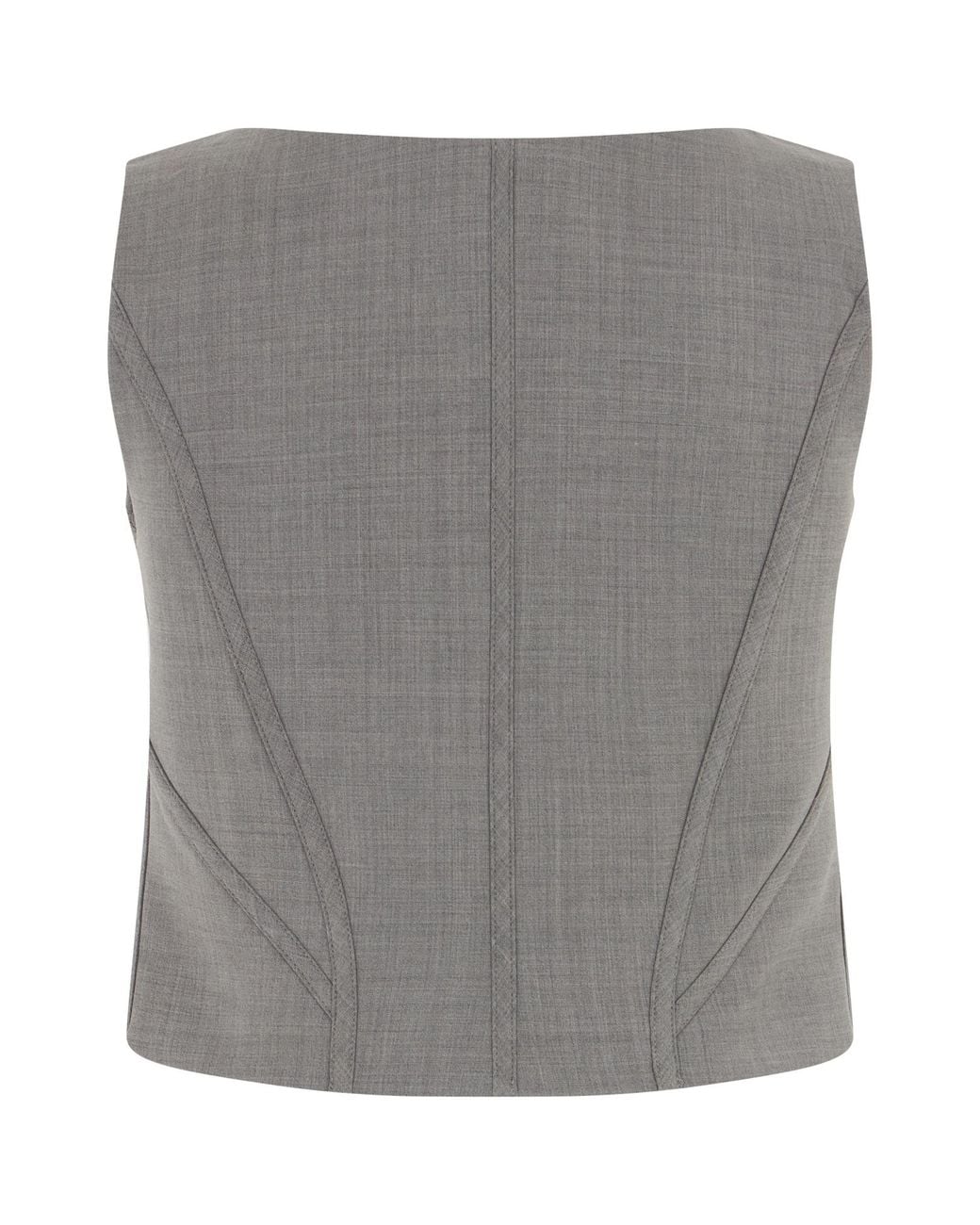 GIUSEPPE DI MORABITO Gray Hook-Front Bustier Top